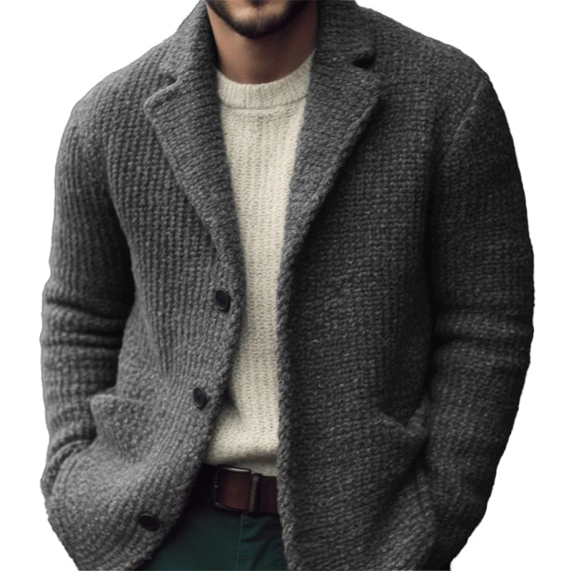 Manteau Hiver Homme Laine Beige Boutonné