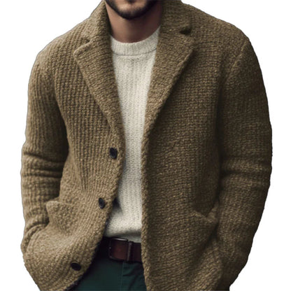 Manteau Hiver Homme Laine Beige Boutonné
