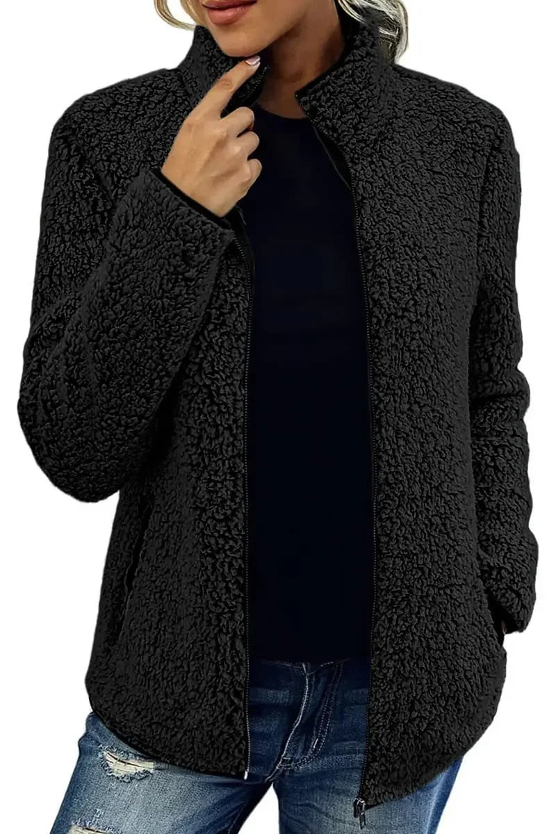 Gilet Polaire Élégant au Col Montant pour Femme