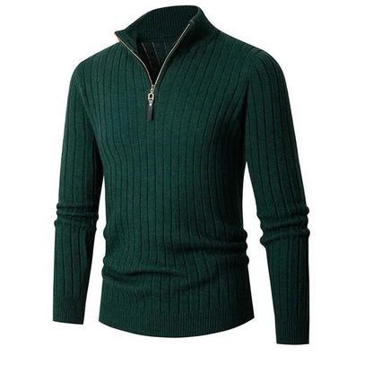 Pull Homme Laine Douce Col Montant Beige