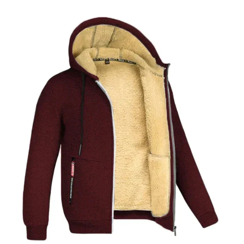 Veste Homme Hivernale Stylo & Confortable avec Capuche et Fermeture Éclair