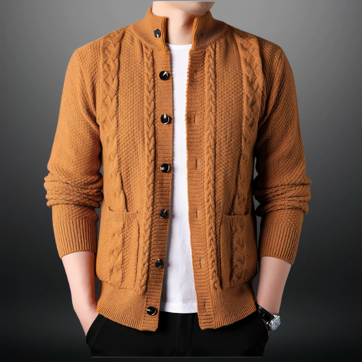 Gilet en maille gris foncé pour hommes