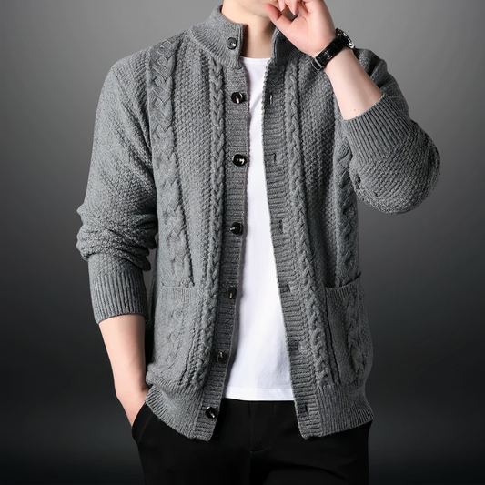 Gilet en maille gris foncé pour hommes - LuxeStyle