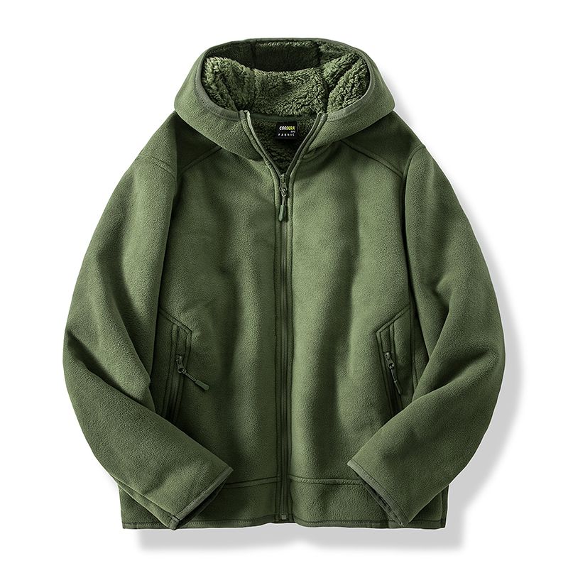 Veste Hiver Homme à Capuche Zippé Noir Matelassé