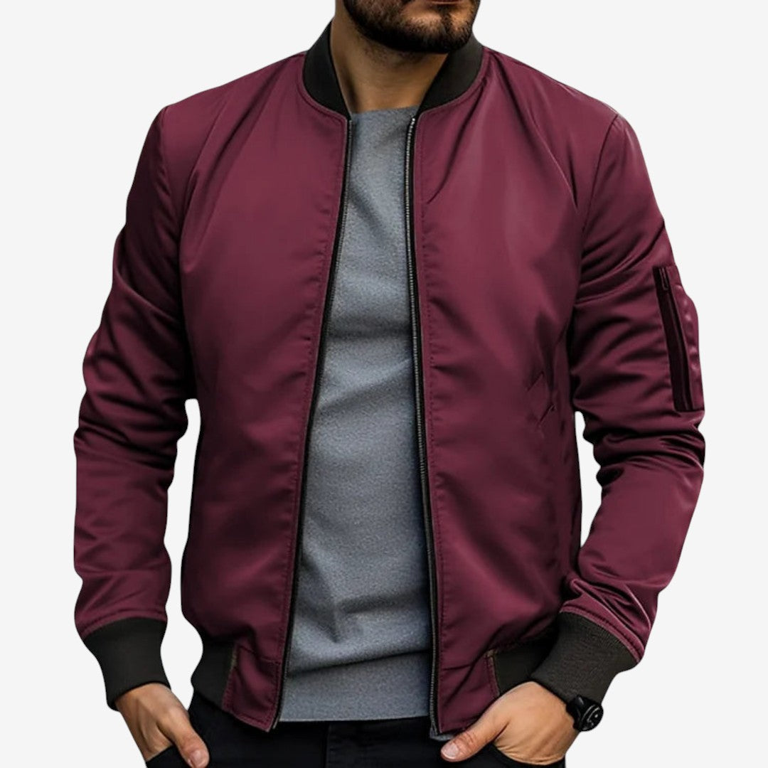 Veste Homme Élégante à Manches Longues avec Col Haut