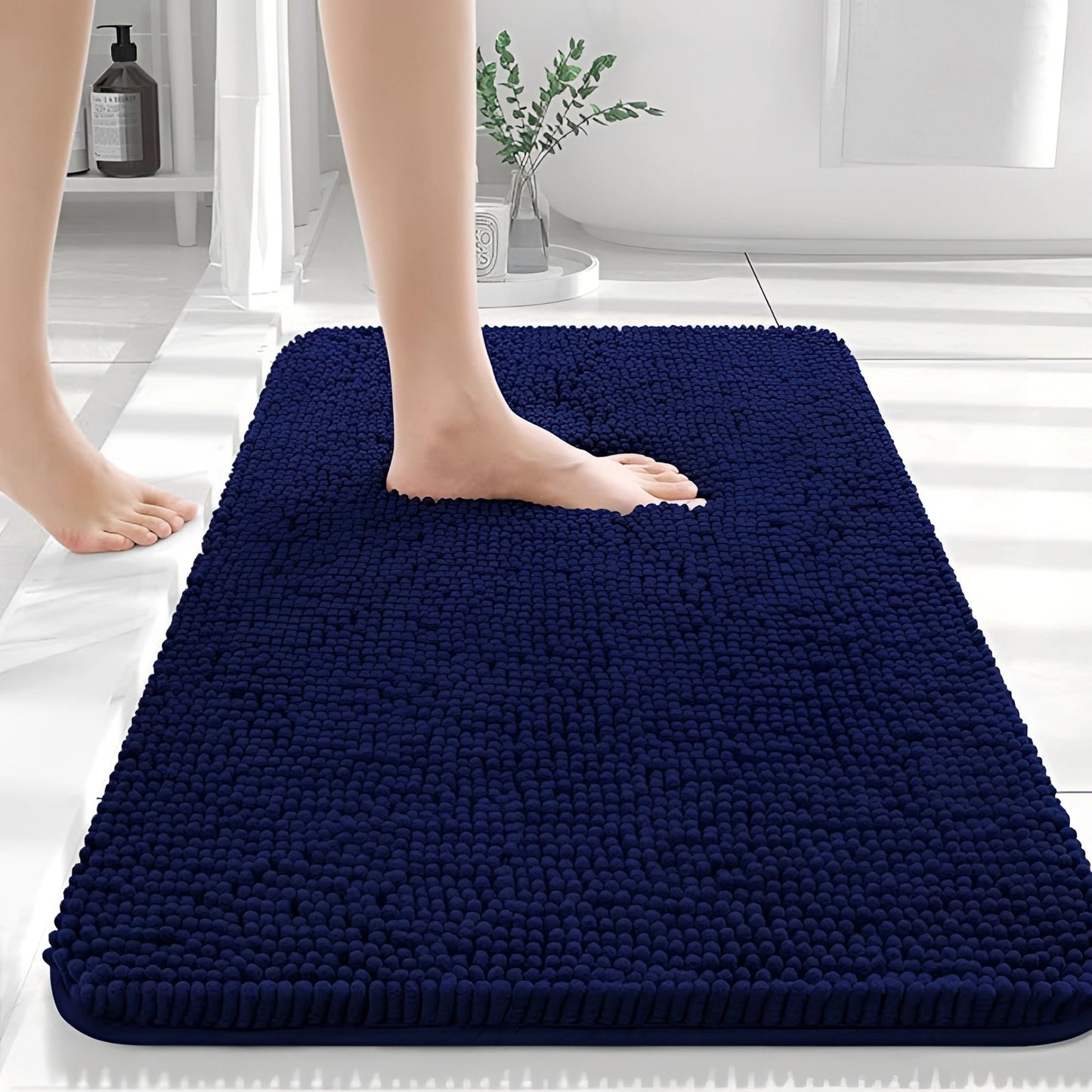 Tapis de bain Doux Antidérapant Séchage Rapide