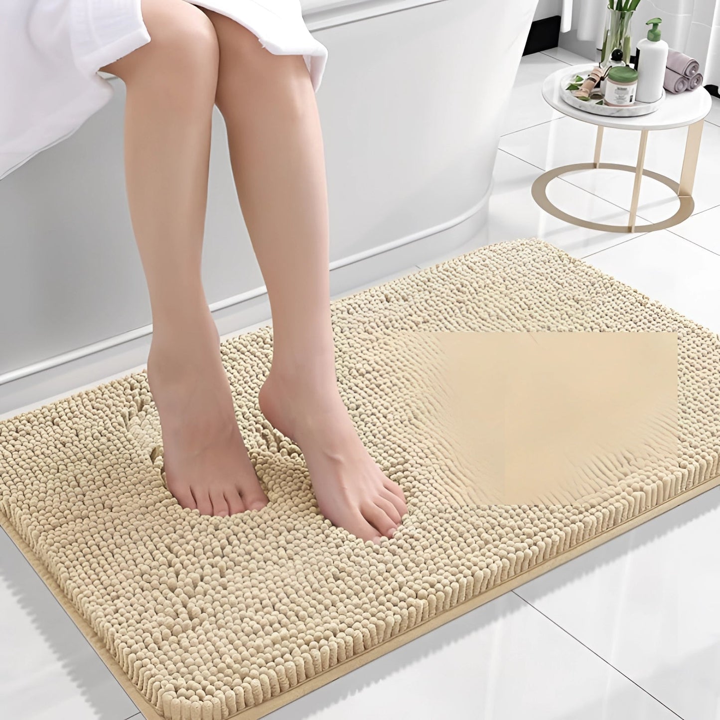 Tapis de bain Doux Antidérapant Séchage Rapide
