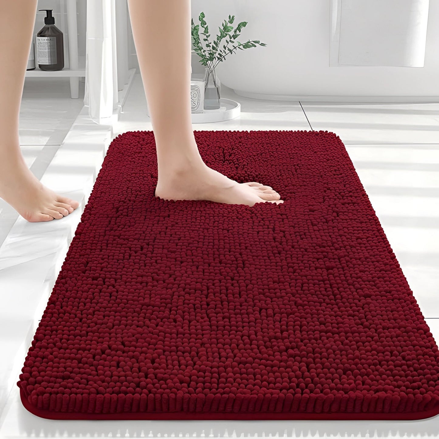 Tapis de bain Doux Antidérapant Séchage Rapide