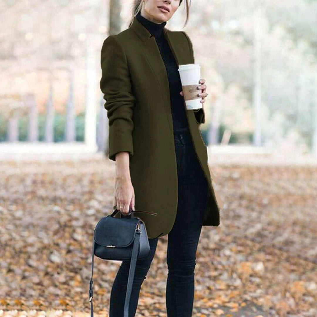 Manteau Élégant pour Femme Mi-Saison avec Manches Longues