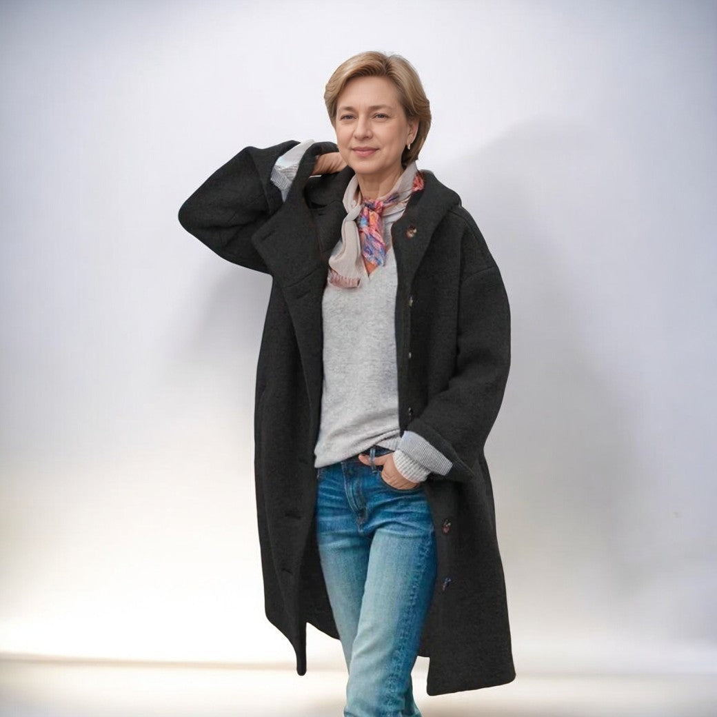 Manteau femme Chic à Capuche avec Poches et Fermeture Éclair - LuxeStyle