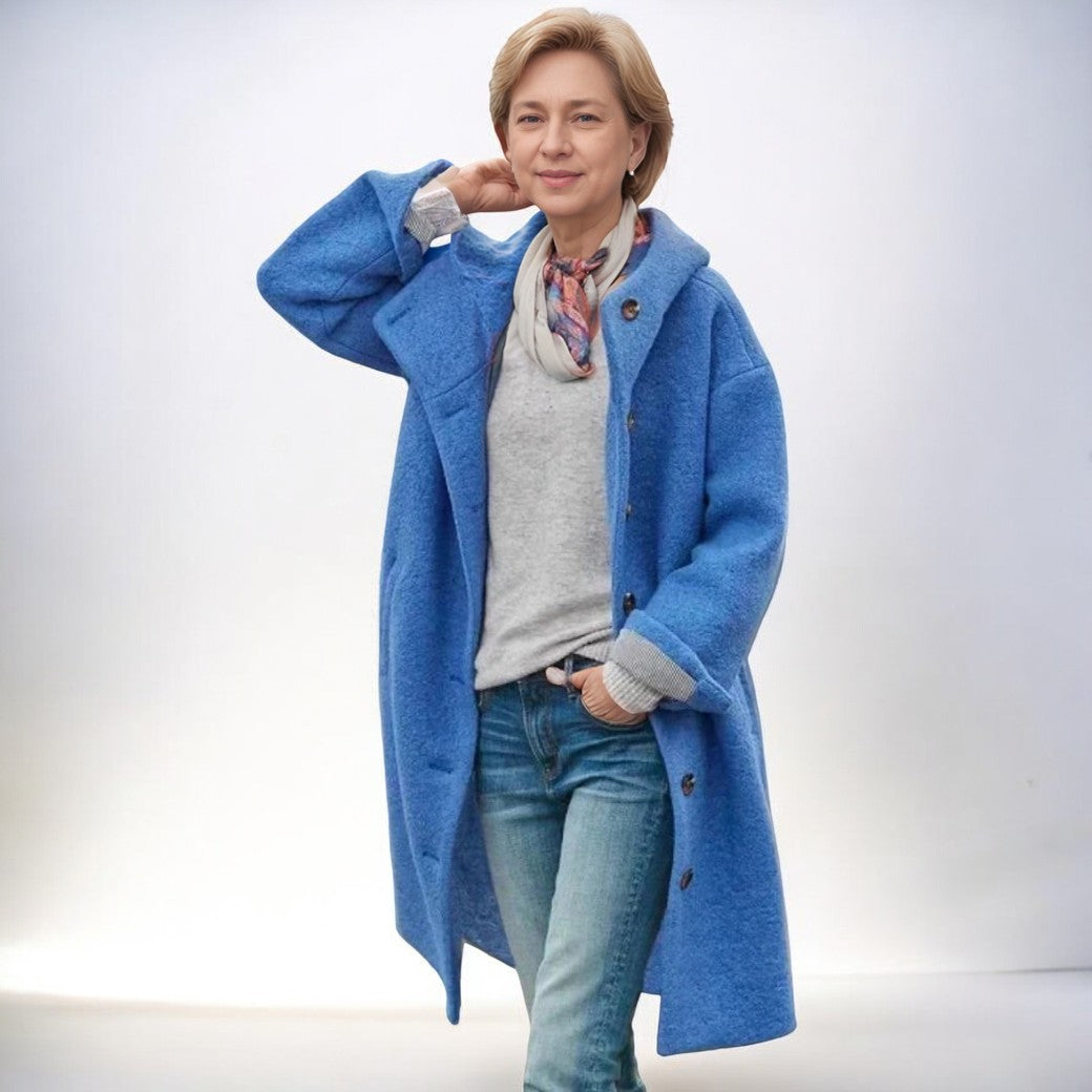 Manteau femme Chic à Capuche avec Poches et Fermeture Éclair
