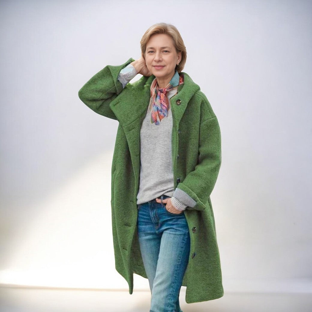 Manteau femme Chic à Capuche avec Poches et Fermeture Éclair