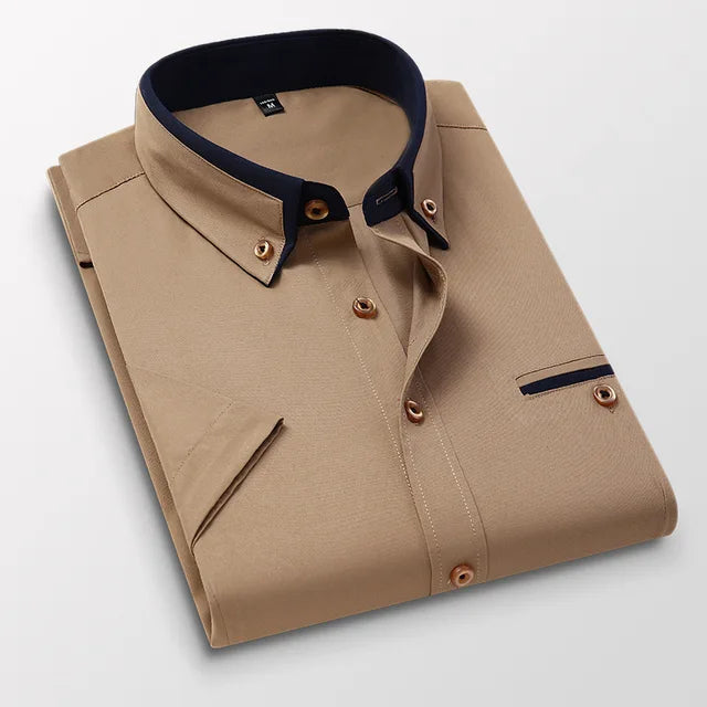 Chemise Homme Élégante Bleu Ciel à Contraste