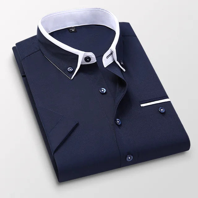 Chemise Homme Élégante Bleu Ciel à Contraste