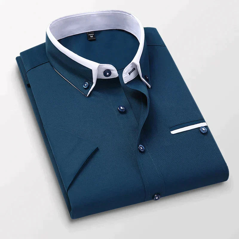 Chemise Homme Élégante Bleu Ciel à Contraste