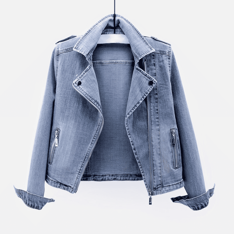 Veste Jean Élégante Manches Longues Taille Slim - LuxeStyle