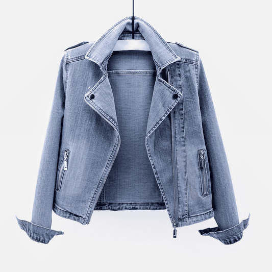 Veste Jean Élégante Manches Longues Taille Slim - LuxeStyle