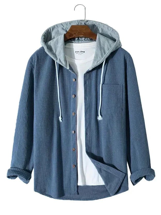 Veste Velours Côtelé Capuche Homme Hiver