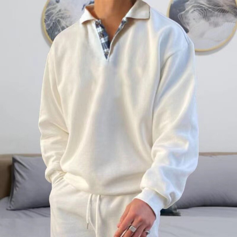 Pull en laine châle marron pour homme