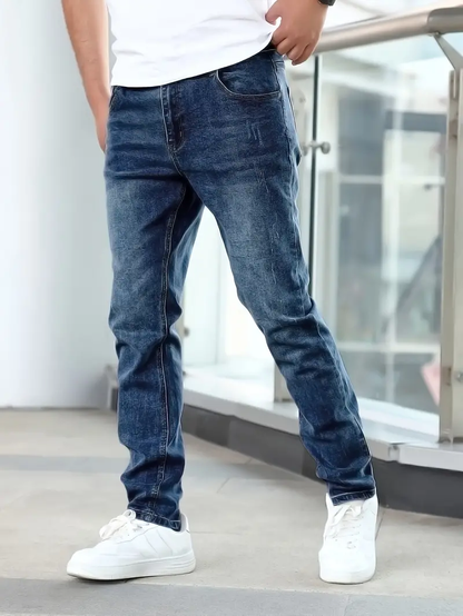 Jean Détente Homme Bleu Foncé Relaxe