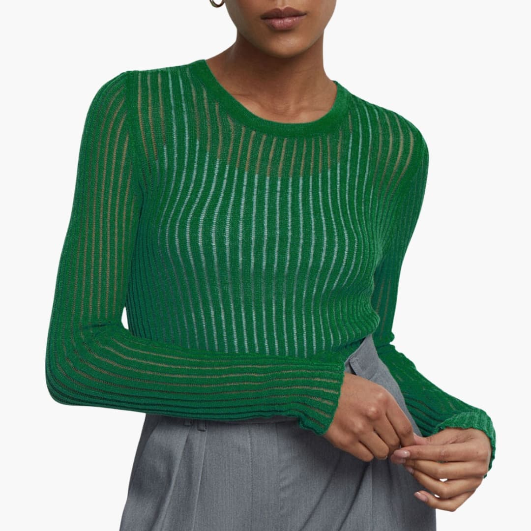 Top femme manches longues transparentes fantaisie