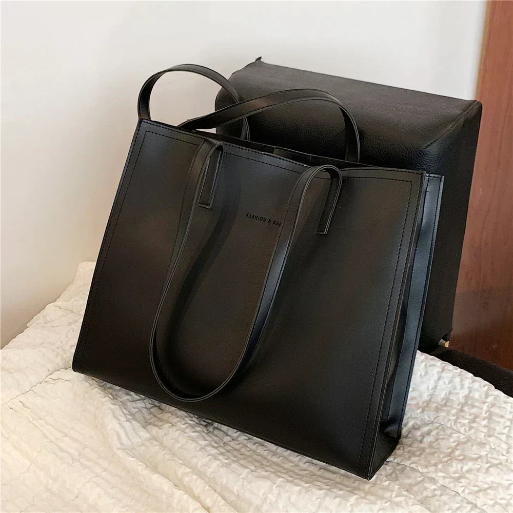 Sac à main femme cuir noir élégant grand modèle