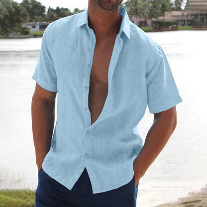 Chemise Homme Rouge à Manches Courtes Décontractée