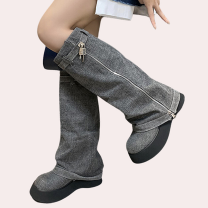 DULCE - Bottes d'Hiver Élégant en Jean pour Femmes
