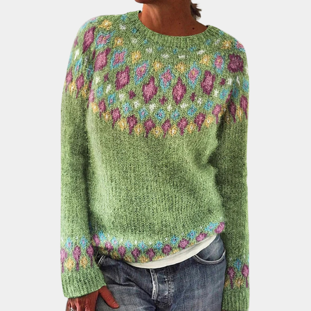 Pull Femme Élégant Imprimé Hiver