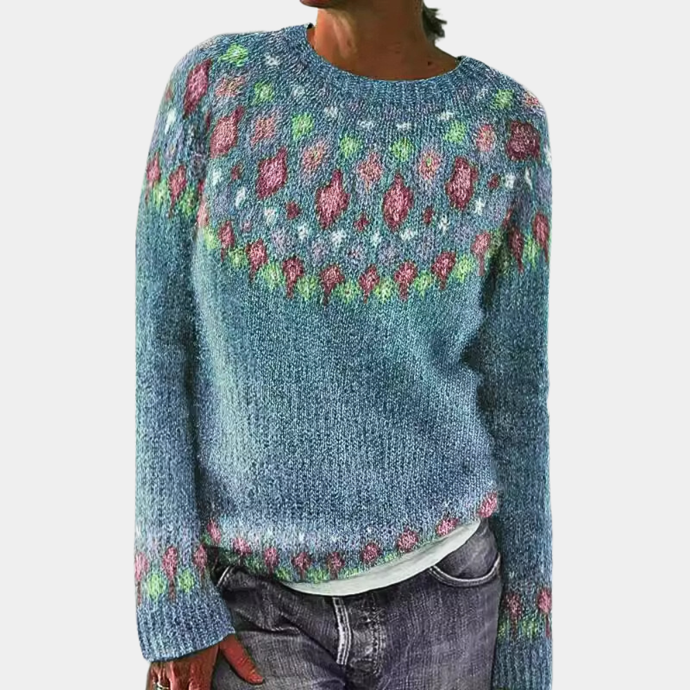 Pull Femme Élégant Imprimé Hiver