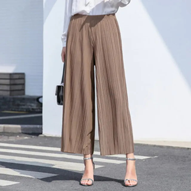 Pantalon Féminin Élégant Taille Haute pour Femme