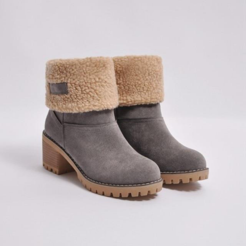 Bottes Daim Noir Doublure Chaude