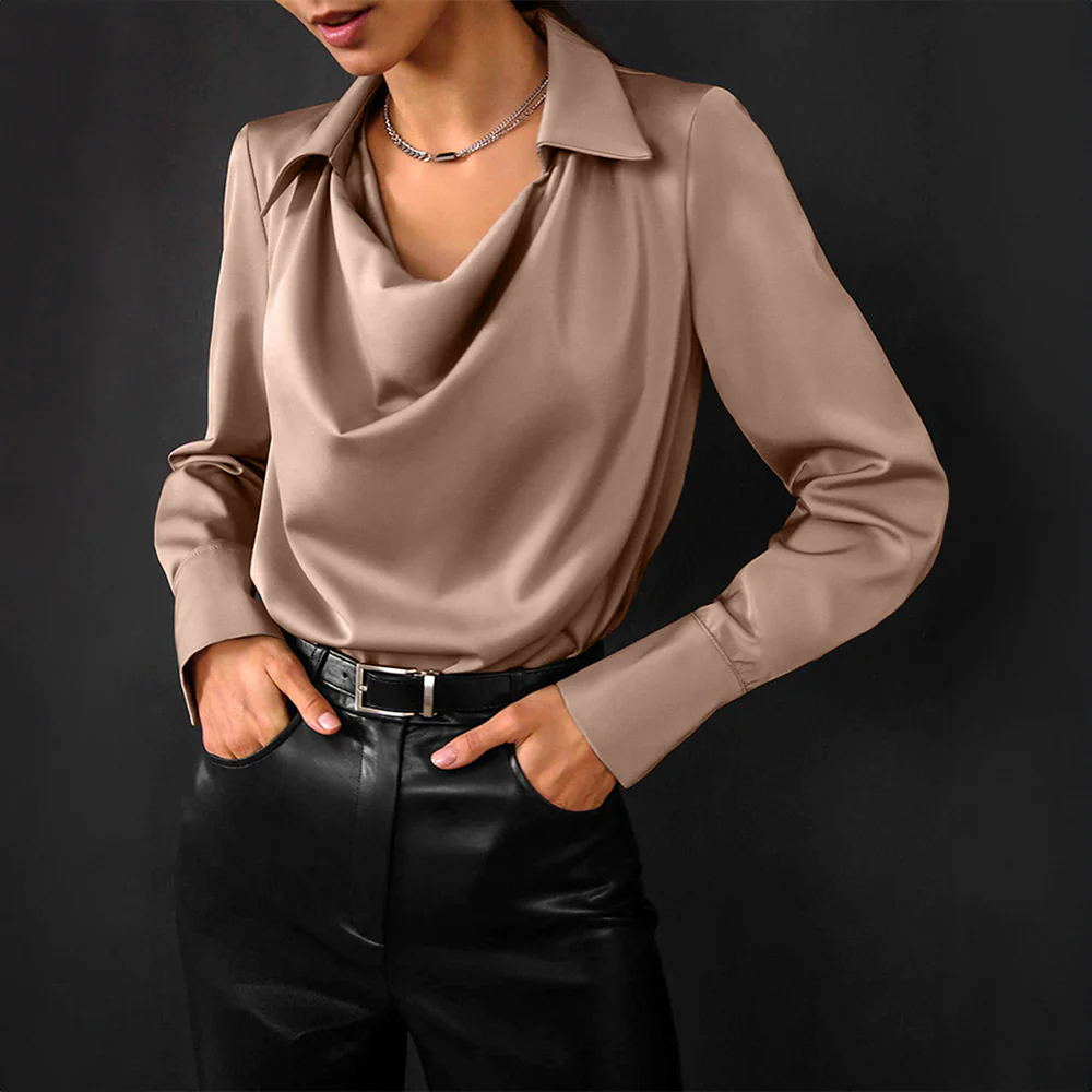Blouse Féminine Plissée pour Travail et Soirée