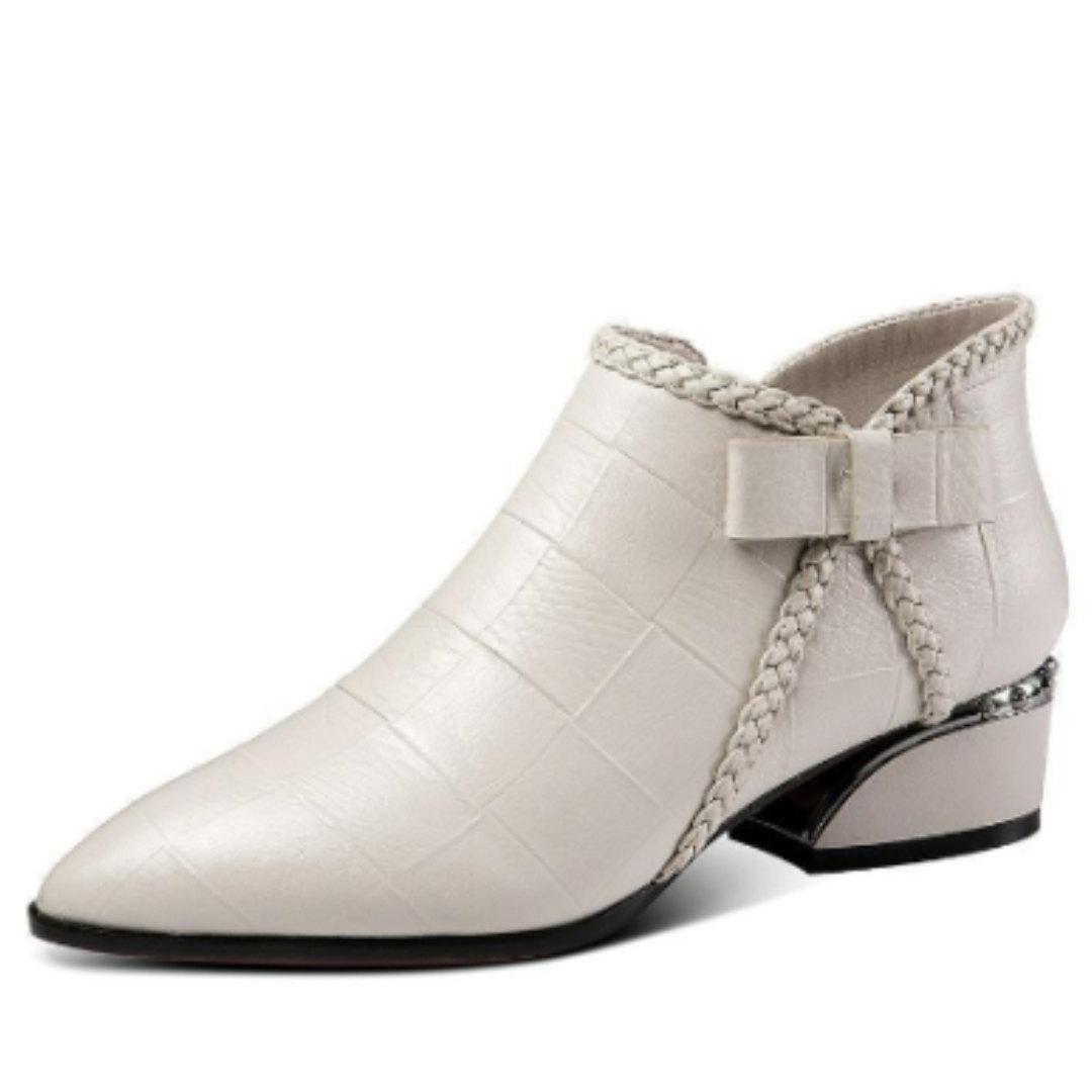 Bottines Femmes Hauteur Cheville Élégantes Fermeture Zippée