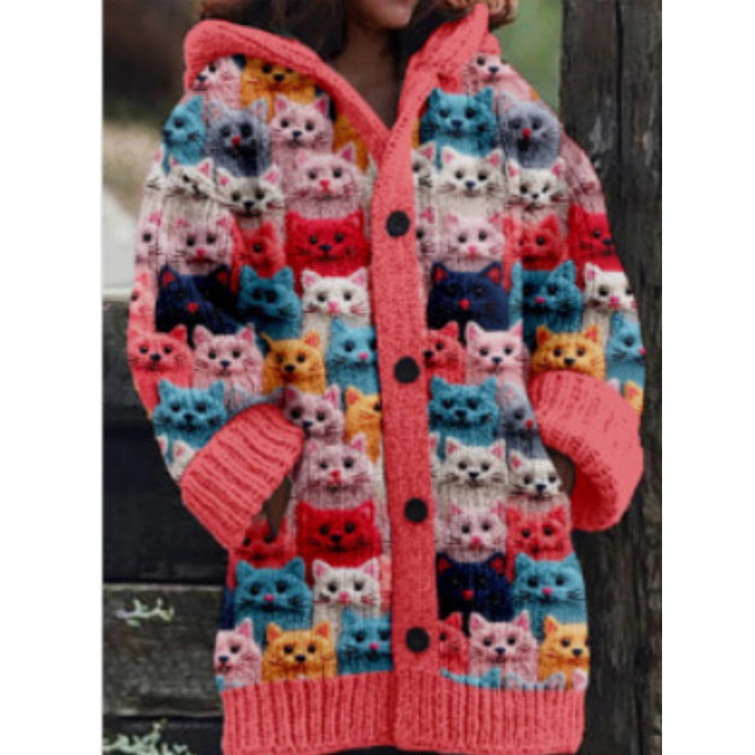 Cardigan Coloré Chat Mignon - Doux et Fantaisiste