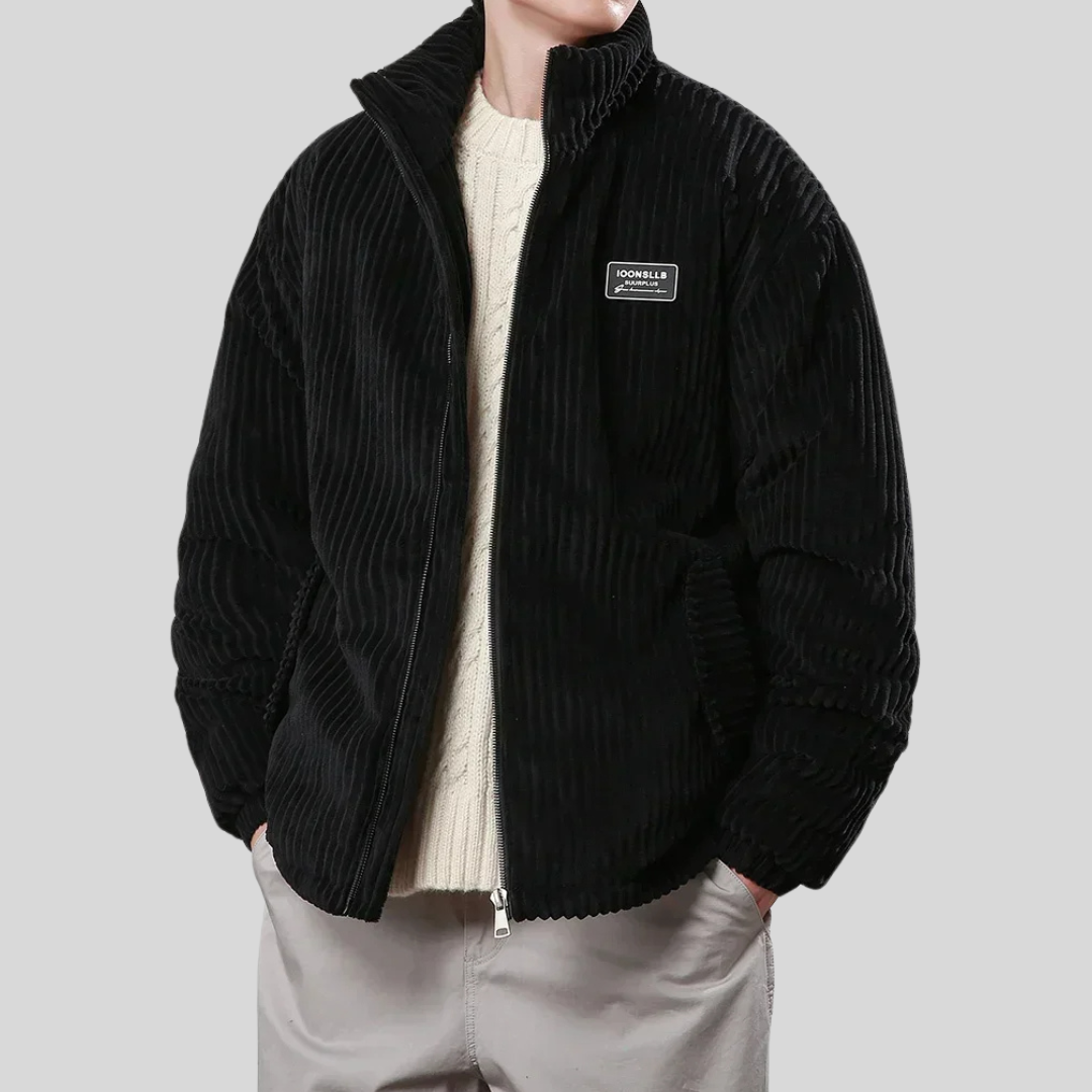 Veste Hivernale Douillette pour Homme avec Col Montant et Coupe Détendue