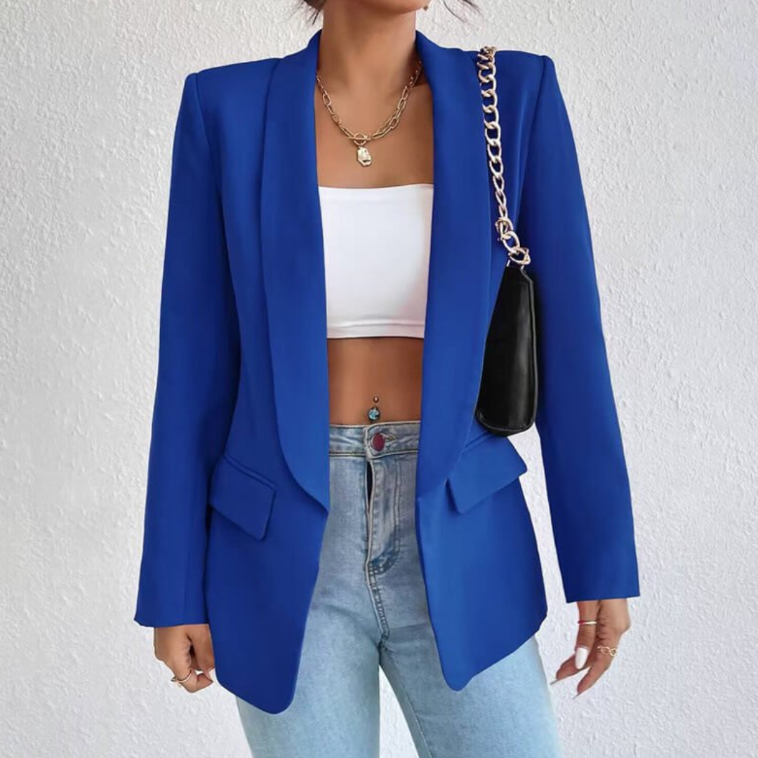 Blazer Femme Manches Longues Col Ouvert Élégant