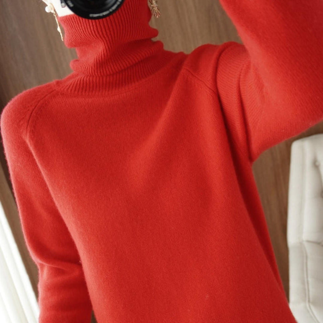 Pull Femme Laine Douce Col Roulé Pastel