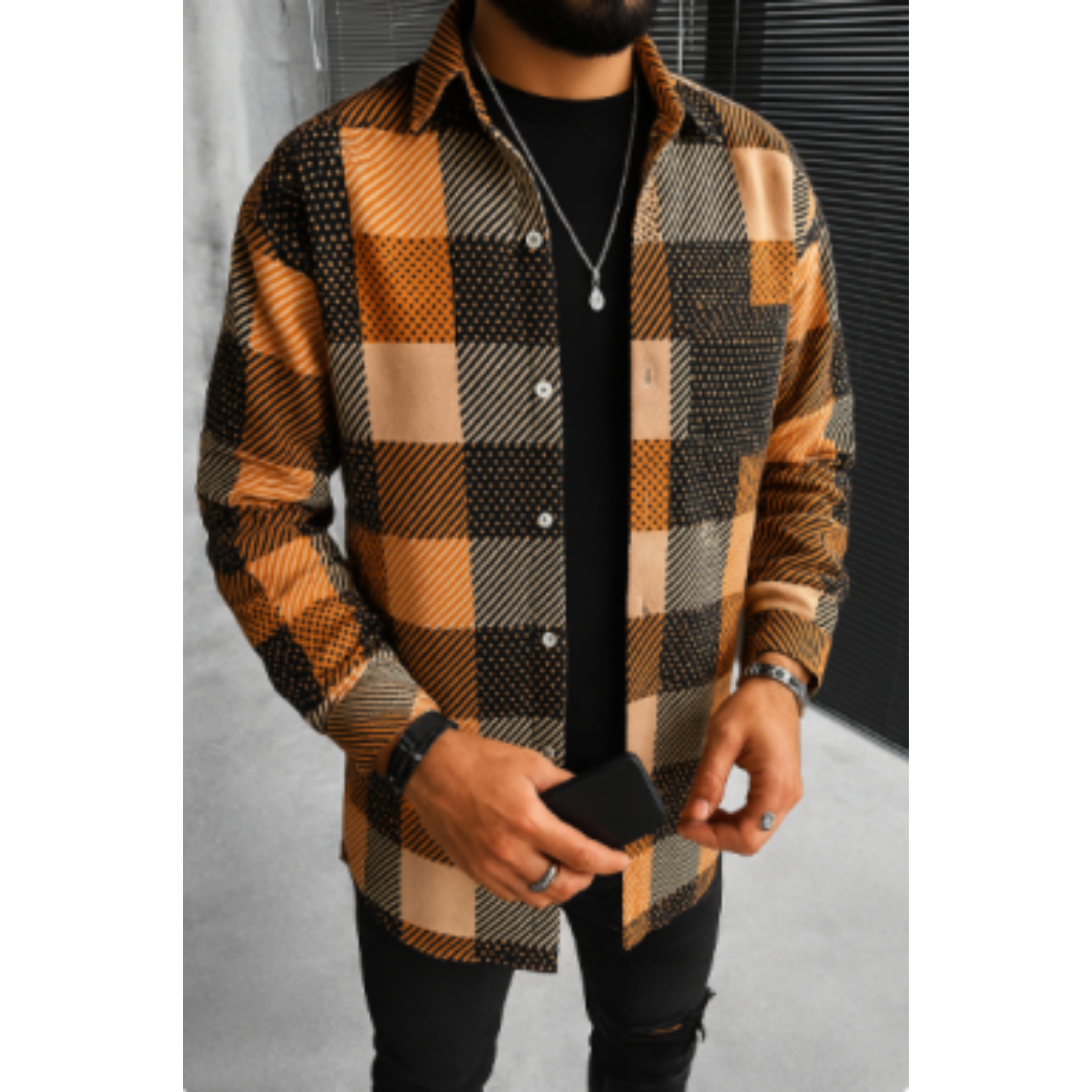 Chemise Homme Flanelle À Carreaux Manches Longues