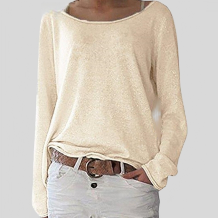 Pull Femme Rose Élégant Manches Longues