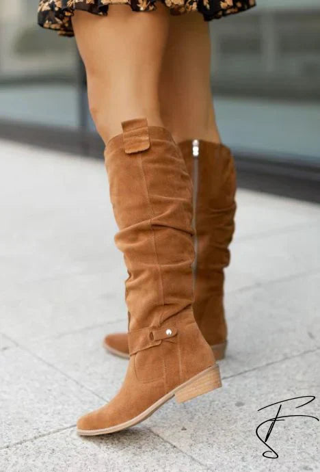 Bottes Femmes Confortables à Talon Basse pour Tous les Jours