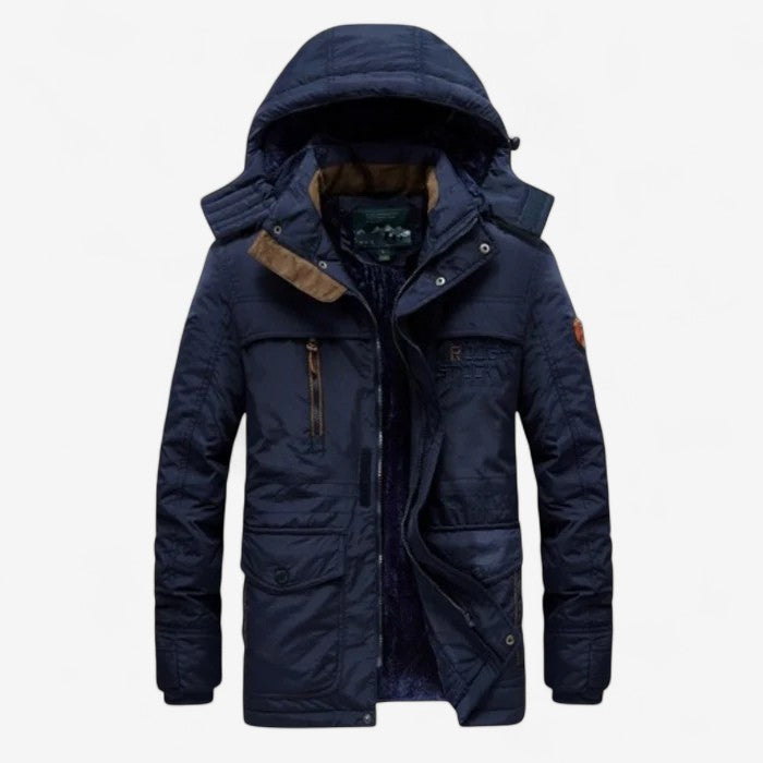 Veste Hiver Doublée en Fleece avec Capuche et Poches