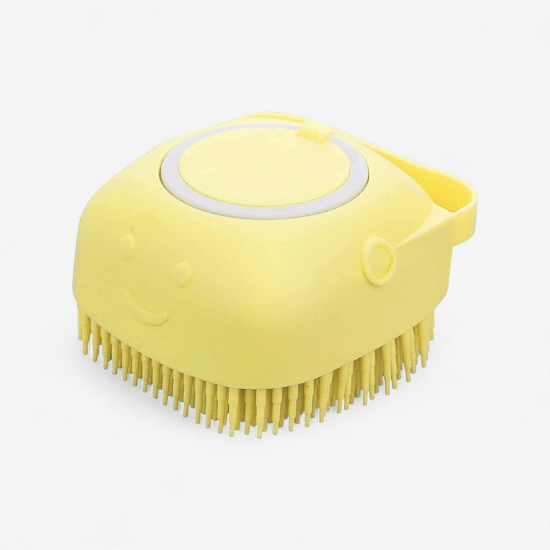 Brosse de toilette pour chiens avec shampooing intégré