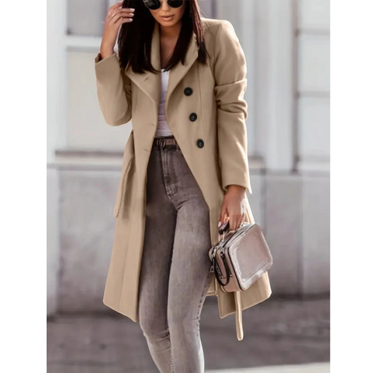 Manteau long femme hivernal élégant - LuxeStyle