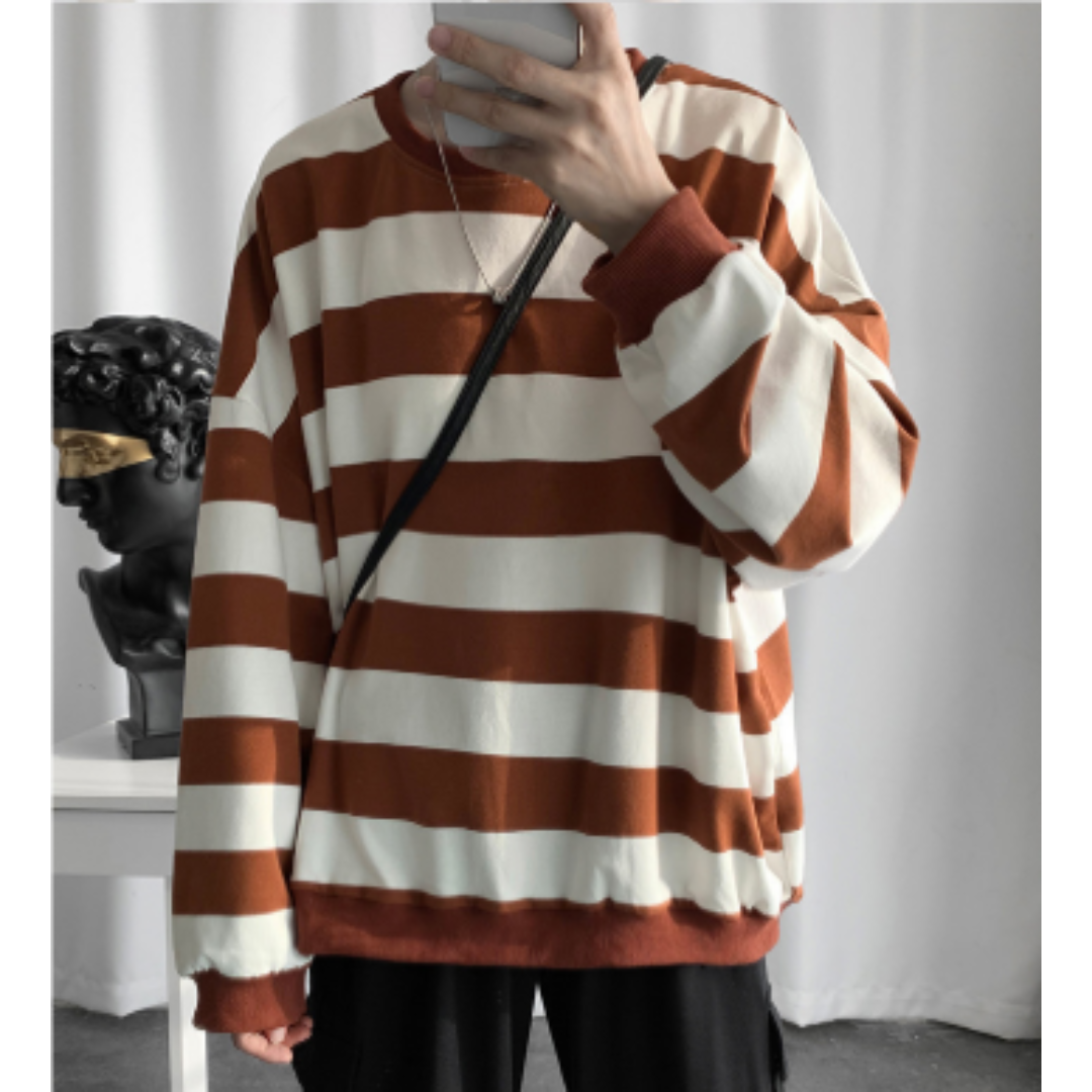Pull Homme Rayé Polyvalent pour Tous les Jours