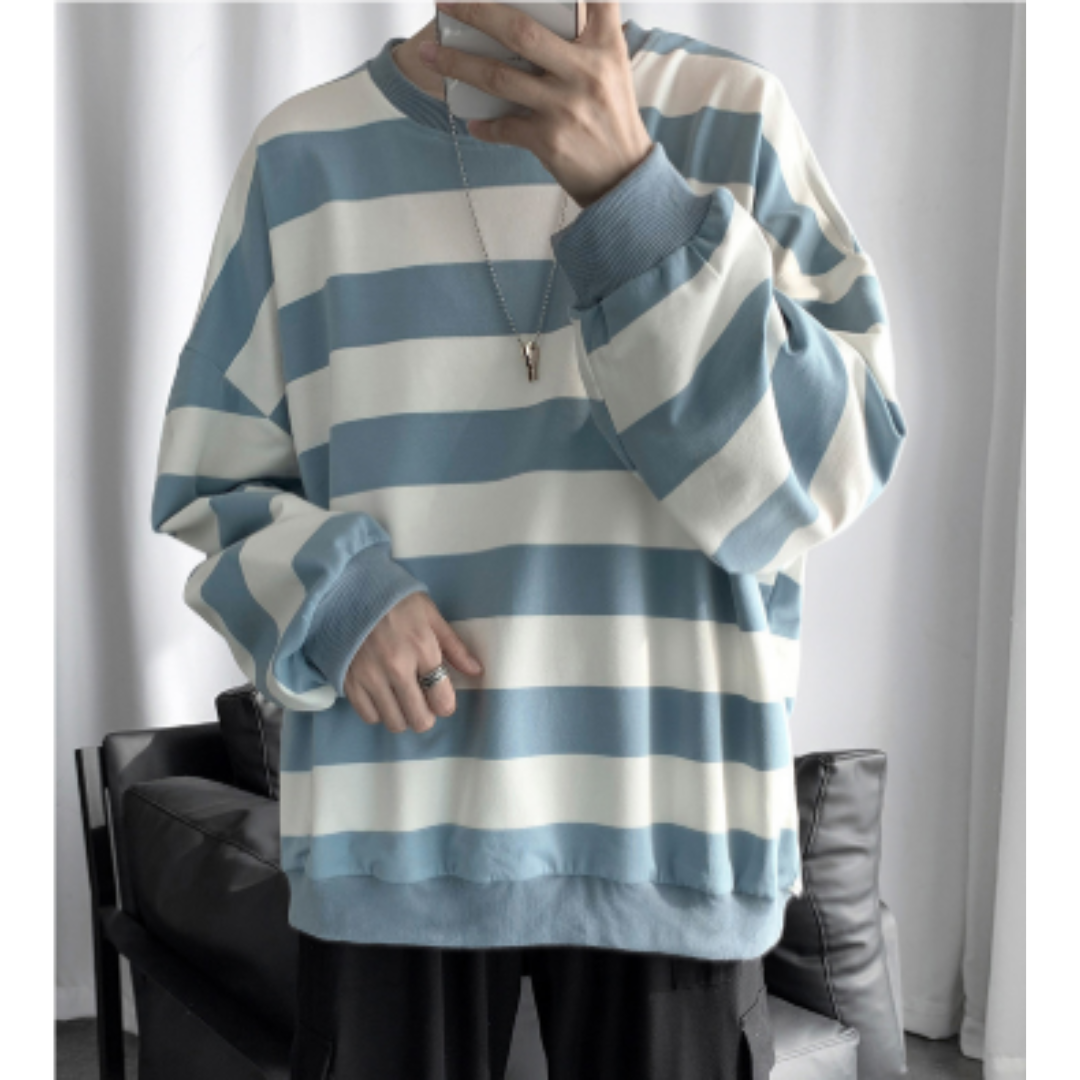 Pull Homme Rayé Polyvalent pour Tous les Jours