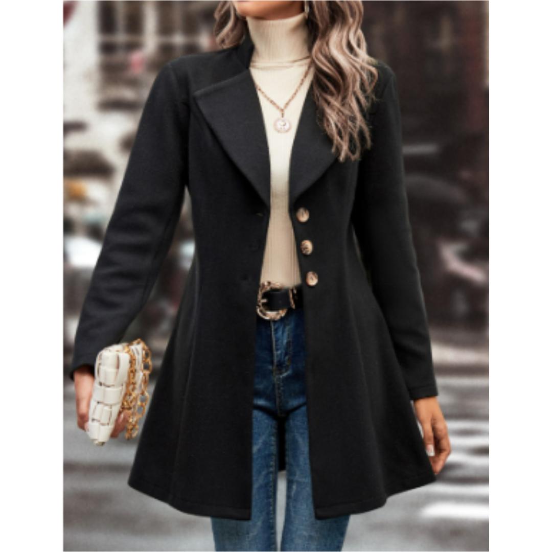 Veste Femme Longue Élégante Boutonnée