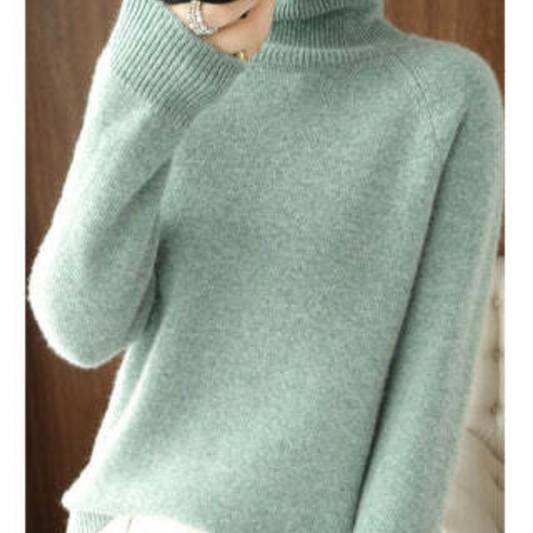 Pull Femme Laine Douce Col Roulé Pastel - LuxeStyle