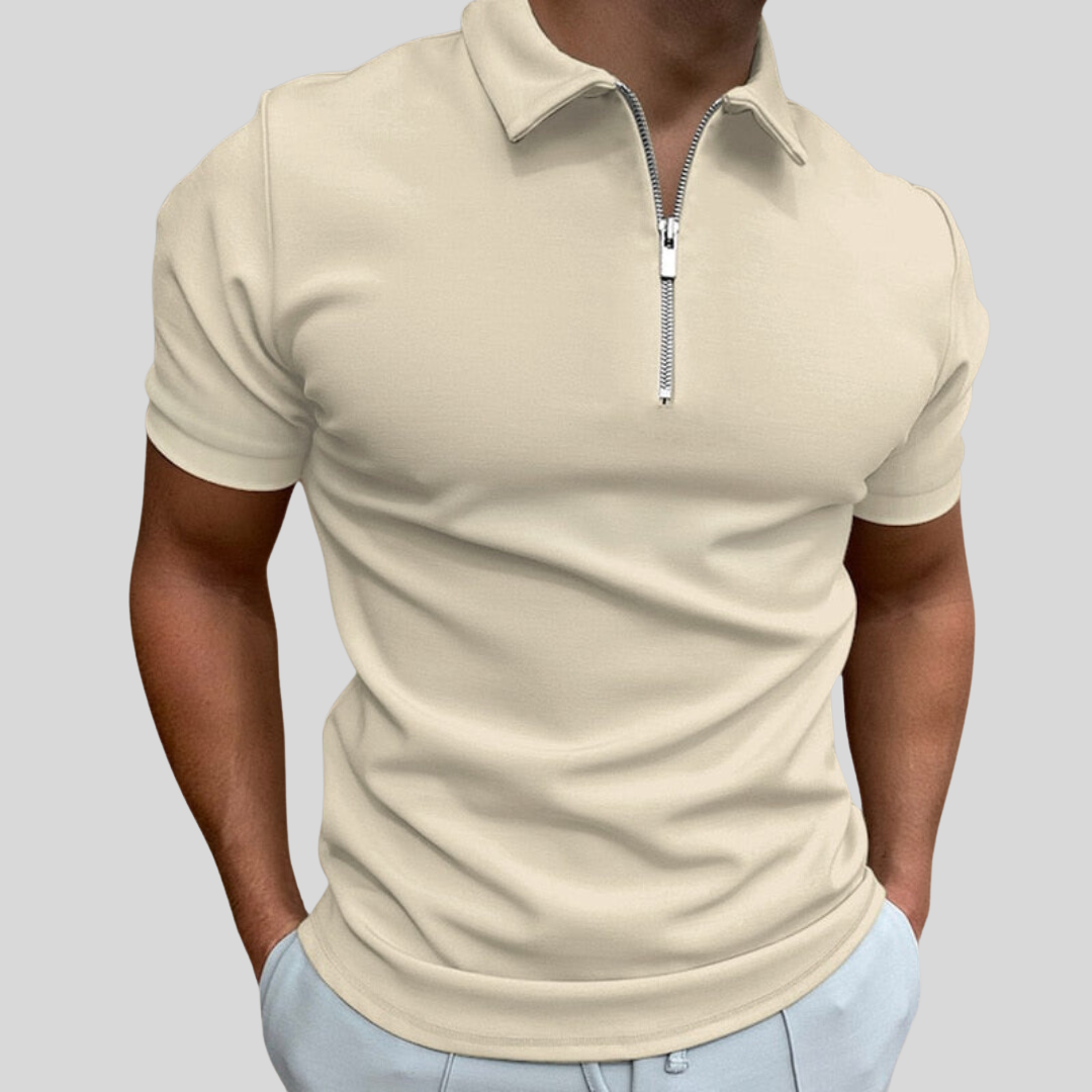 Polo Homme Classique Manches Courtes Blanc Élégant