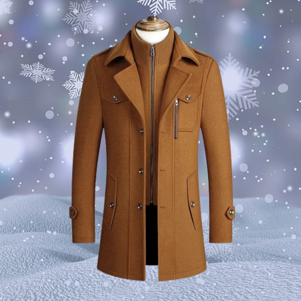 Manteau Hiver Chic Brun Homme Éclair - LuxeStyle